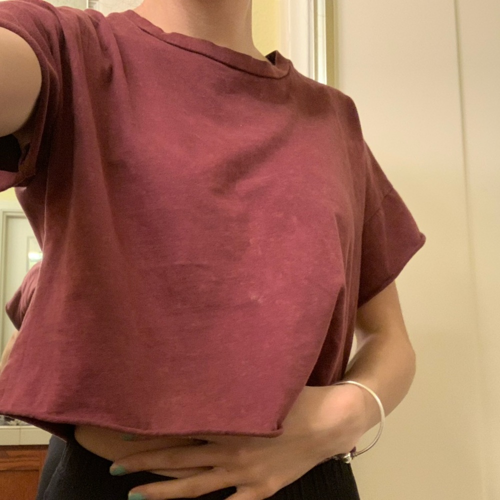 Dark red crop top